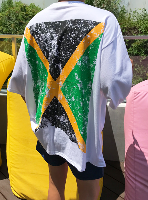왕 오버핏 자메이카 반팔티셔츠